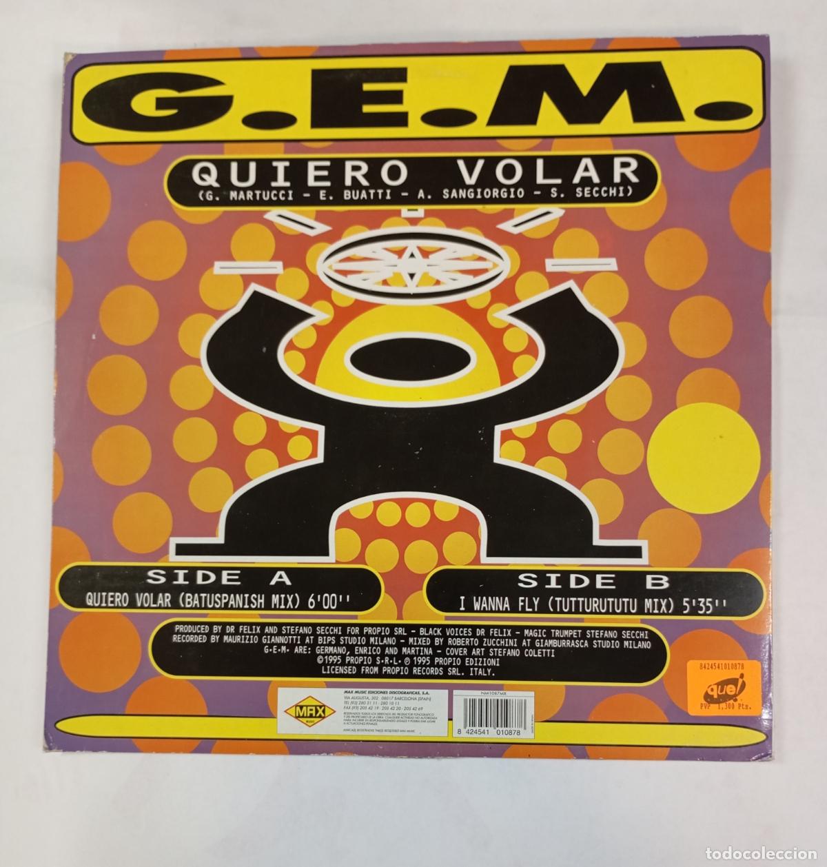 Discos de vinilo: G.E.M. QUIERO VOLAR. MAXI SINGLE. TDKDA56 - Foto 1