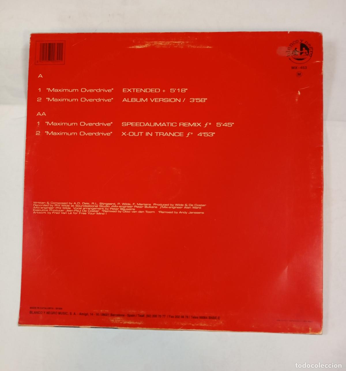 Discos de vinilo: 2 Unlimited. Maximum Overdrive. MAXI-SINGLE. TDKDA57 - Foto 2