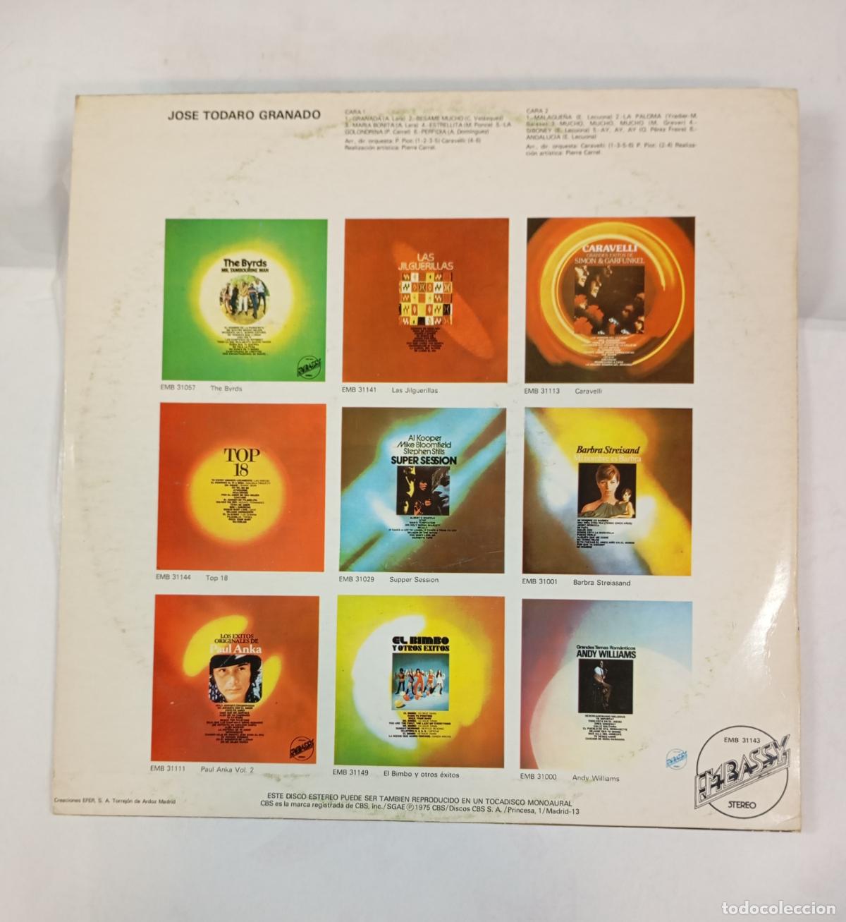 Discos de vinilo: JOS&Eacute; TODARO. GRANADA. LP. TDKDA57 - Foto 2