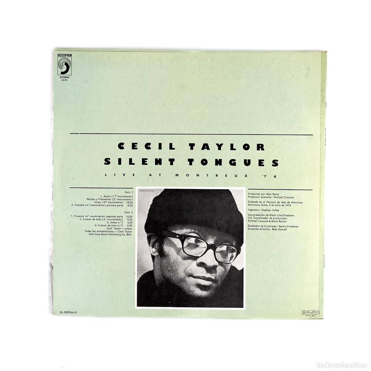 Discos de vinilo: LP. Cecil Taylor. Silent Tongues - Foto 2