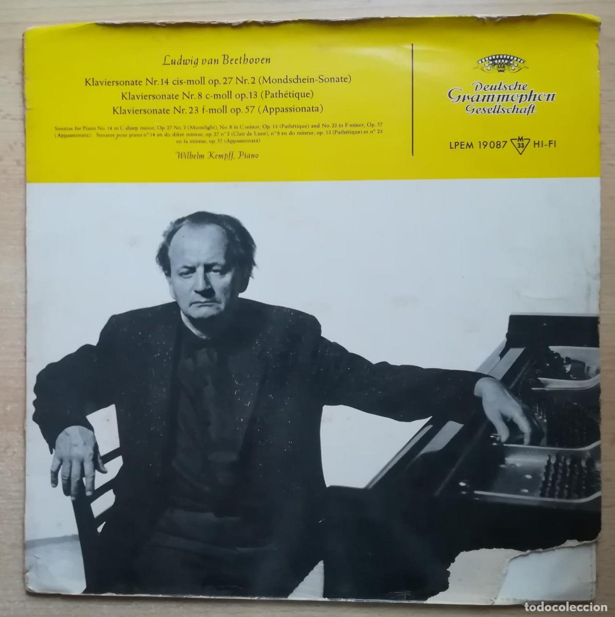 Discos de vinilo: LP Ludwig Van Beethoven. Wilhelm Kempff. Deutsche Grammophon Gesellschaft.