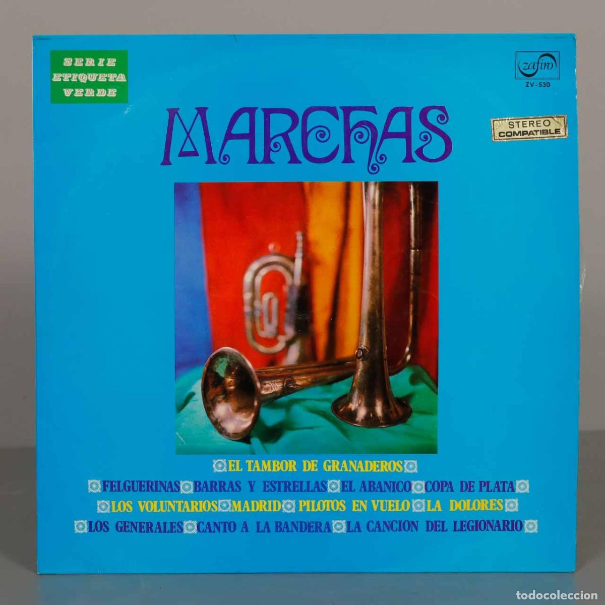 Discos de vinilo: LP. Marchas - El Tambor de Granaderos - Serie Etiqueta Verde - Zafiro
