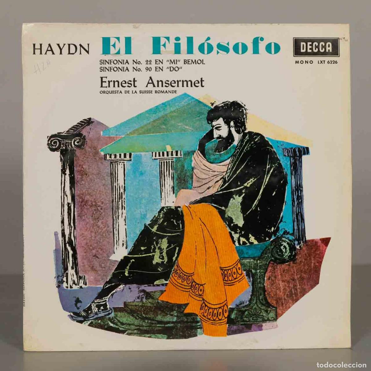 Discos de vinilo: LP. Sinfon&iacute;a n.&ordm; 22 El Fil&oacute;sofo, Sinfon&iacute;a n.&ordm; 90 - Joseph Haydn - Ernest Ansermet, Orquesta de la S
