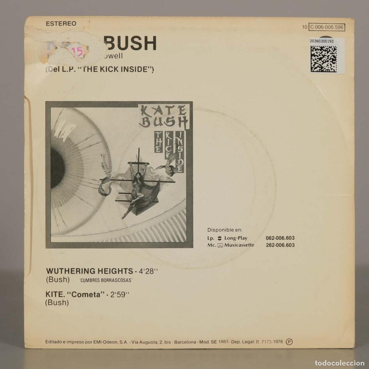 Discos de vinilo: SINGLE. Wuthering Heights - Kite - Kate Bush - Foto 2