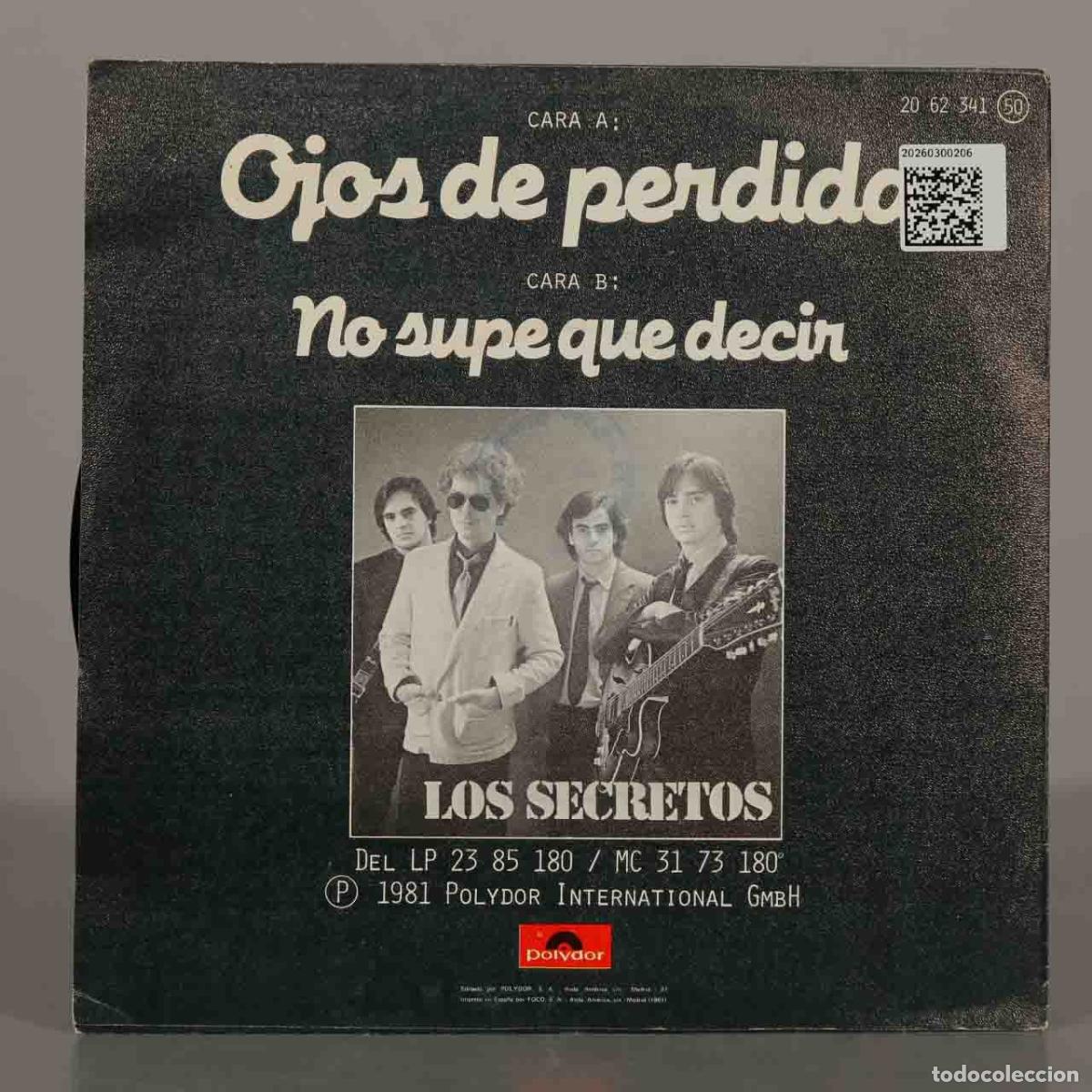 Discos de vinilo: SINGLE. Ojos de perdida - Los Secretos - Foto 2