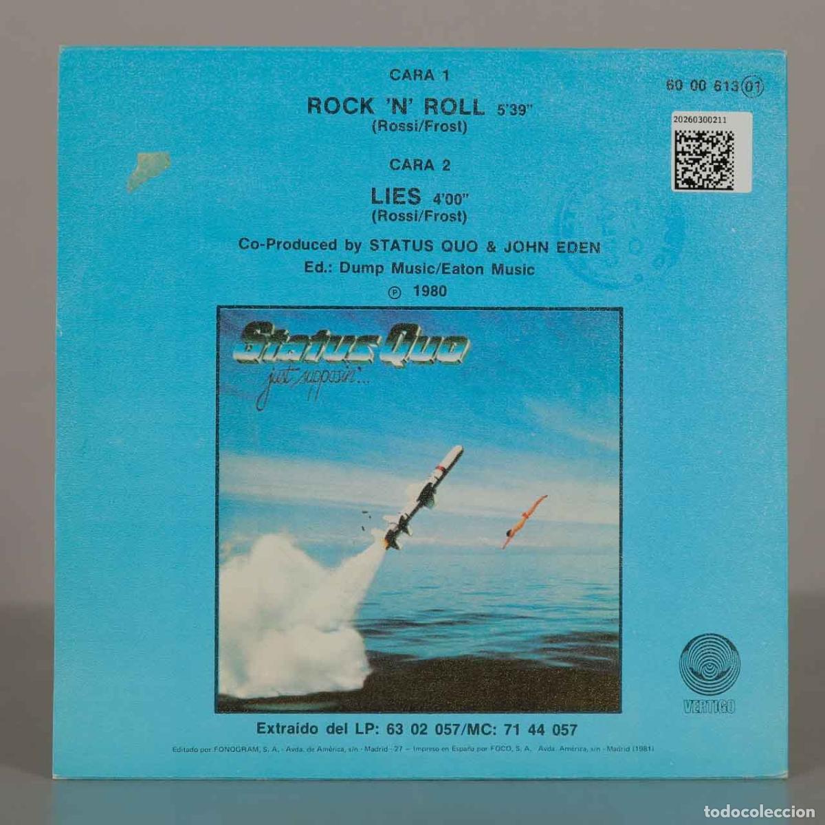 Discos de vinilo: SINGLE. Status Quo - Rock &acute;N&acute; Roll - Foto 2