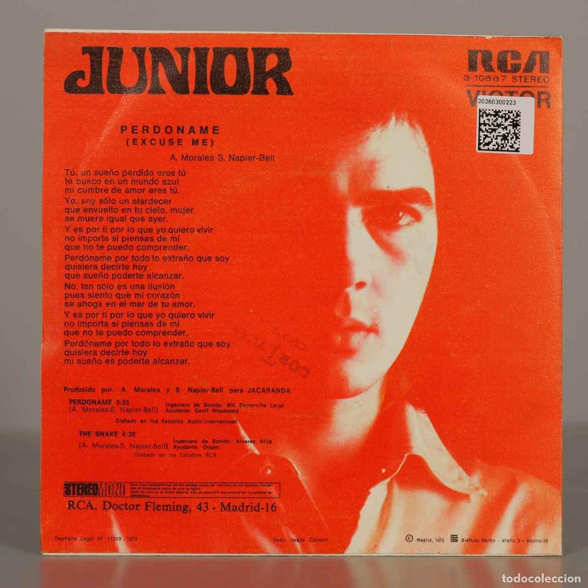 Discos de vinilo: SINGLE. Perd&oacute;name - Junior - Foto 2