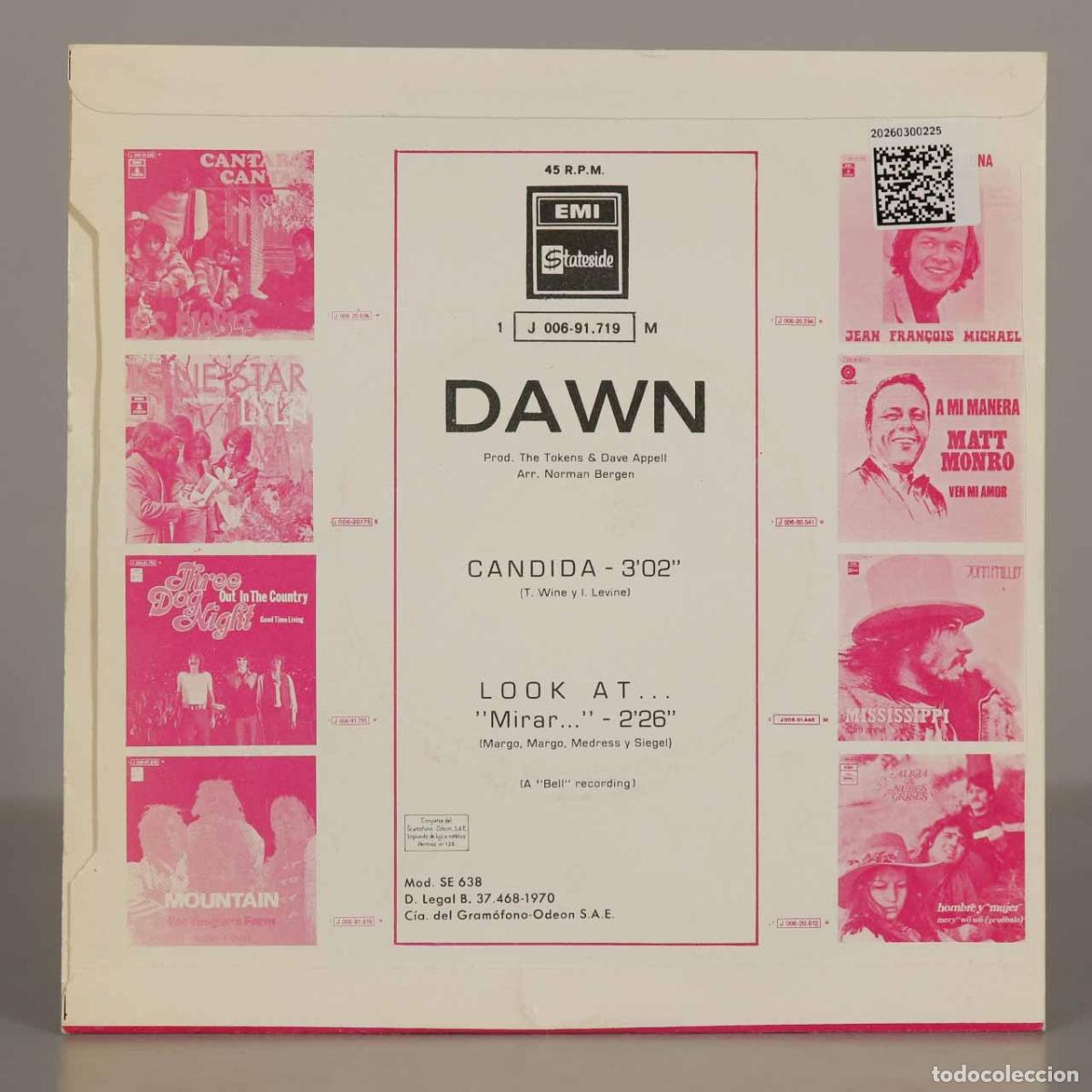 Discos de vinilo: SINGLE. Candida / Look At... - Dawn - Foto 2