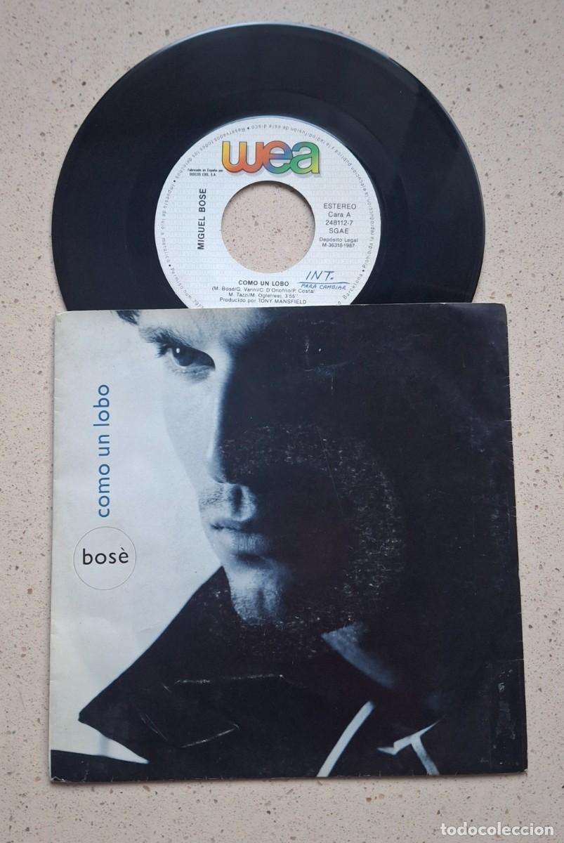 Discos de vinilo: MIGUEL BOSE - COMO UN LOBO / JUSTINE - ESPA&Ntilde;A 1987 WEA RECORDS CBS - SINGLE VINILO