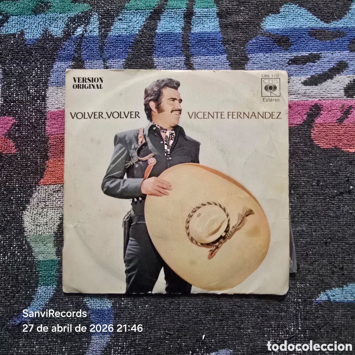 Discos de vinilo: [SINGLE] VICENTE FERN&Aacute;NDEZ: VOLVER, VOLVER - EL JALICIENSE (CBS) (1972)
