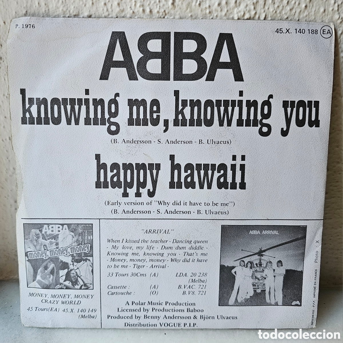 Discos de vinilo: Vinilo ABBA &rdquo;Knowing Me, Knowing You&rdquo; 7&rdquo; - Foto 2
