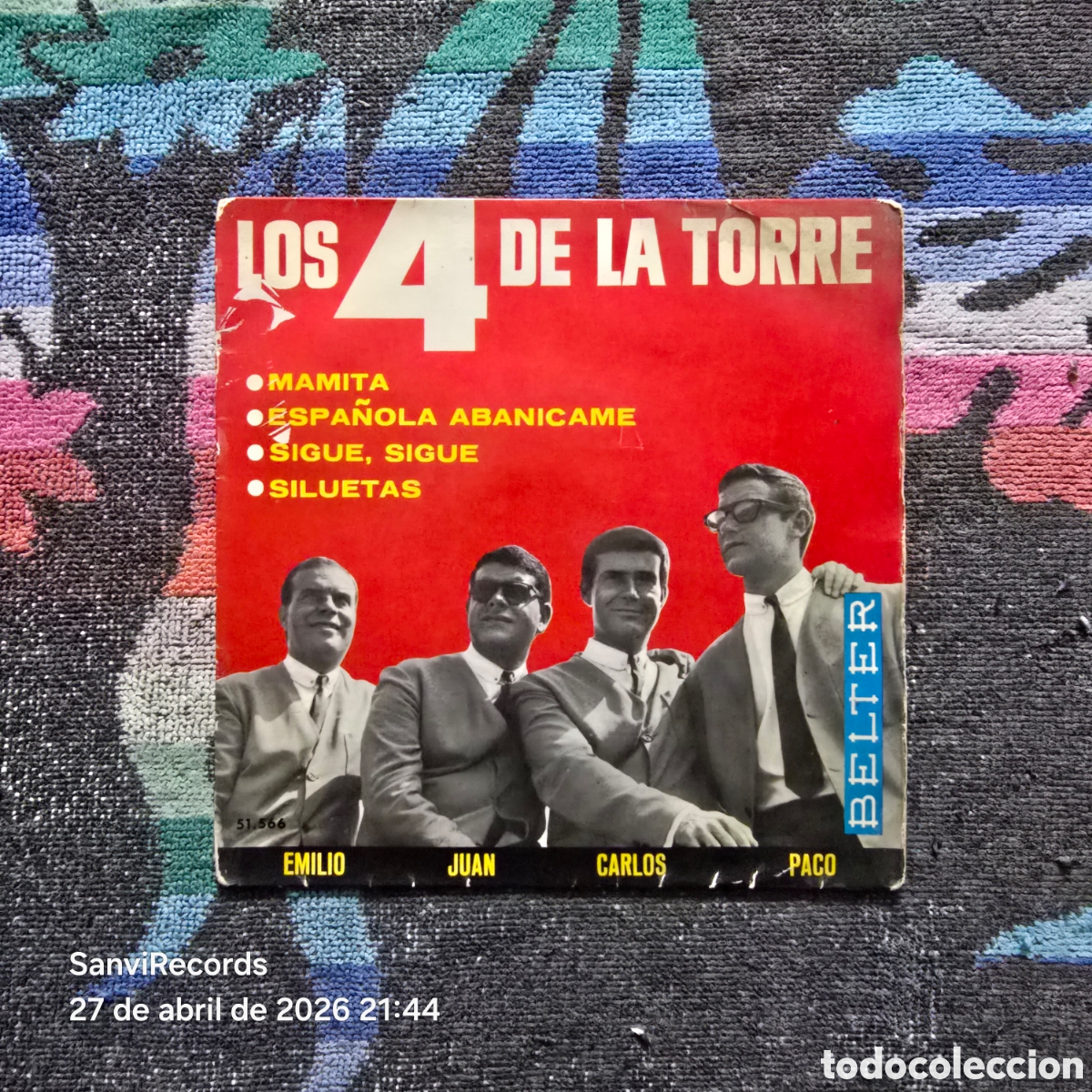 Discos de vinilo: [EP] LOS 4 DE LA TORRE: MAMITA - ESPA&Ntilde;OLA ABANICAME... (BELTER) (1965)