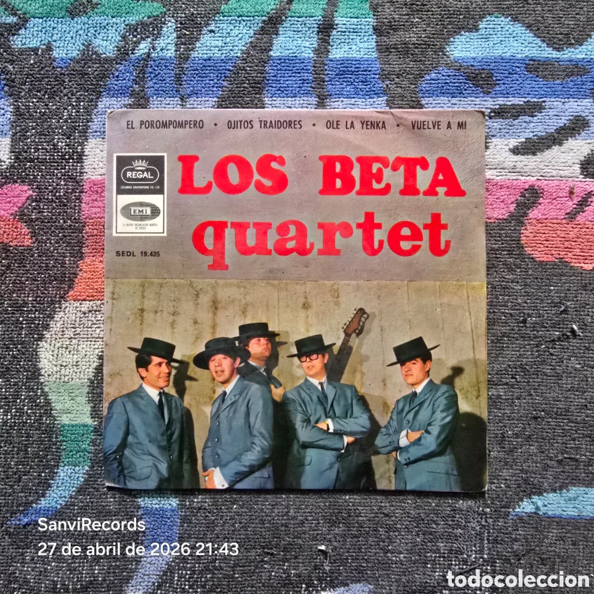 Discos de vinilo: [EP] LOS BETA QUARTET: EL POROMPOMPERO, OJITOS TRAIDORES... (REGAL) (1965)