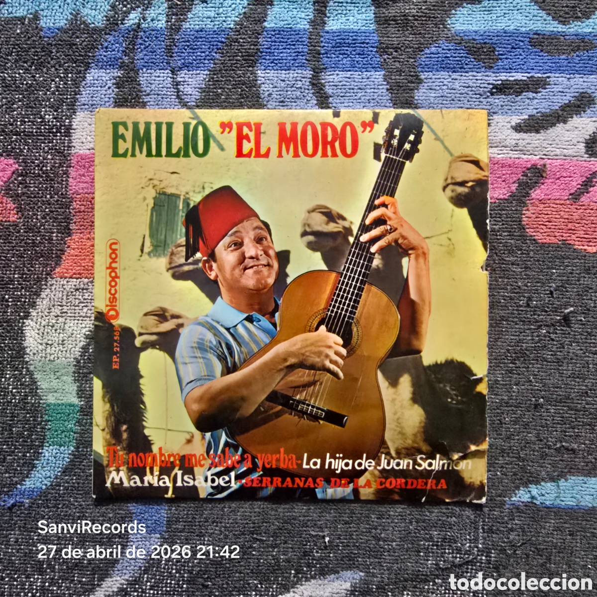 Discos de vinilo: [EP] EMILIO EL MORO: TU NOMBRES SABE A YERBA - LA HIJA DE JUAN SALMON (DISCOPHON) (1970)