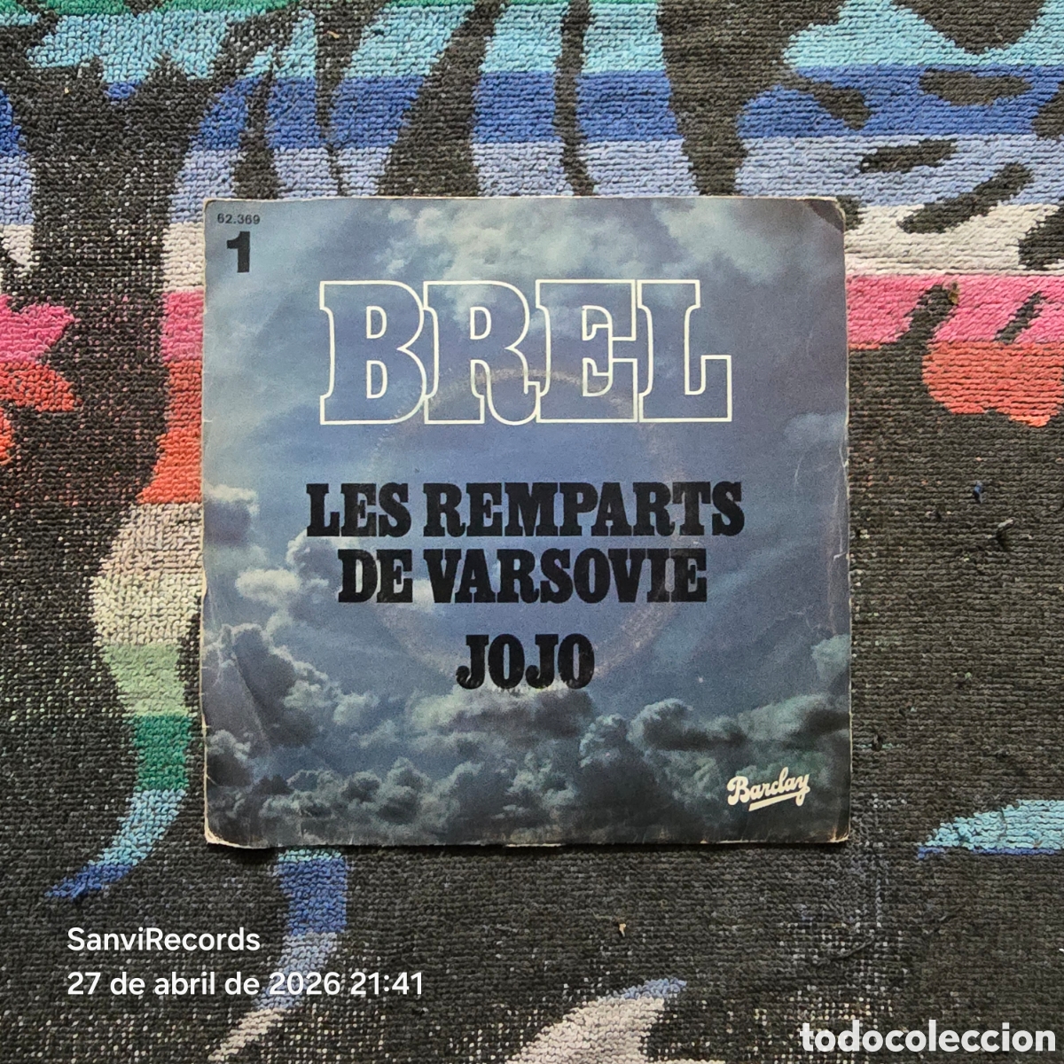 Discos de vinilo: [SINGLE] JACQUES BREL: LES REMPARTS DE VARSOVIE - JOJO (BARCLAY) (1977)