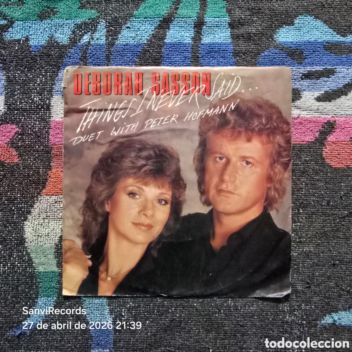 Discos de vinilo: [SINGLE] DEBORAH SASSON: THINGS I NEVER SAID - KILLING ME SOFTLY WITH HIS SONG (CBS) (1984)