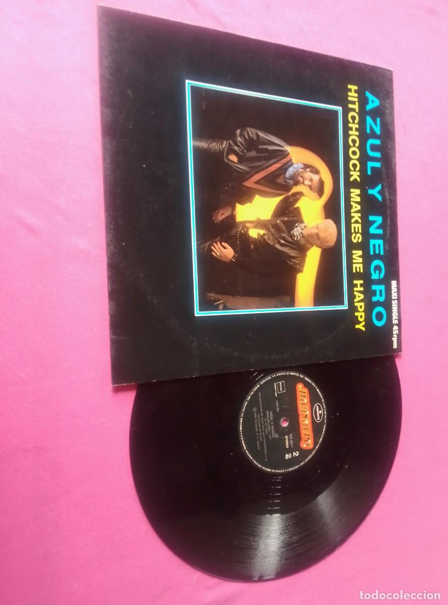 Discos de vinilo: AZUL Y NEGRO HITCHCOCL MAKES ME HAPPY AGUA DE LUNA 1984 LP L31 3