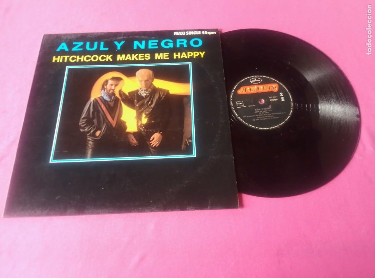 Discos de vinilo: AZUL Y NEGRO HITCHCOCK MAKES ME HAPPY AGUA DE LUNA 1984 LP L31 3