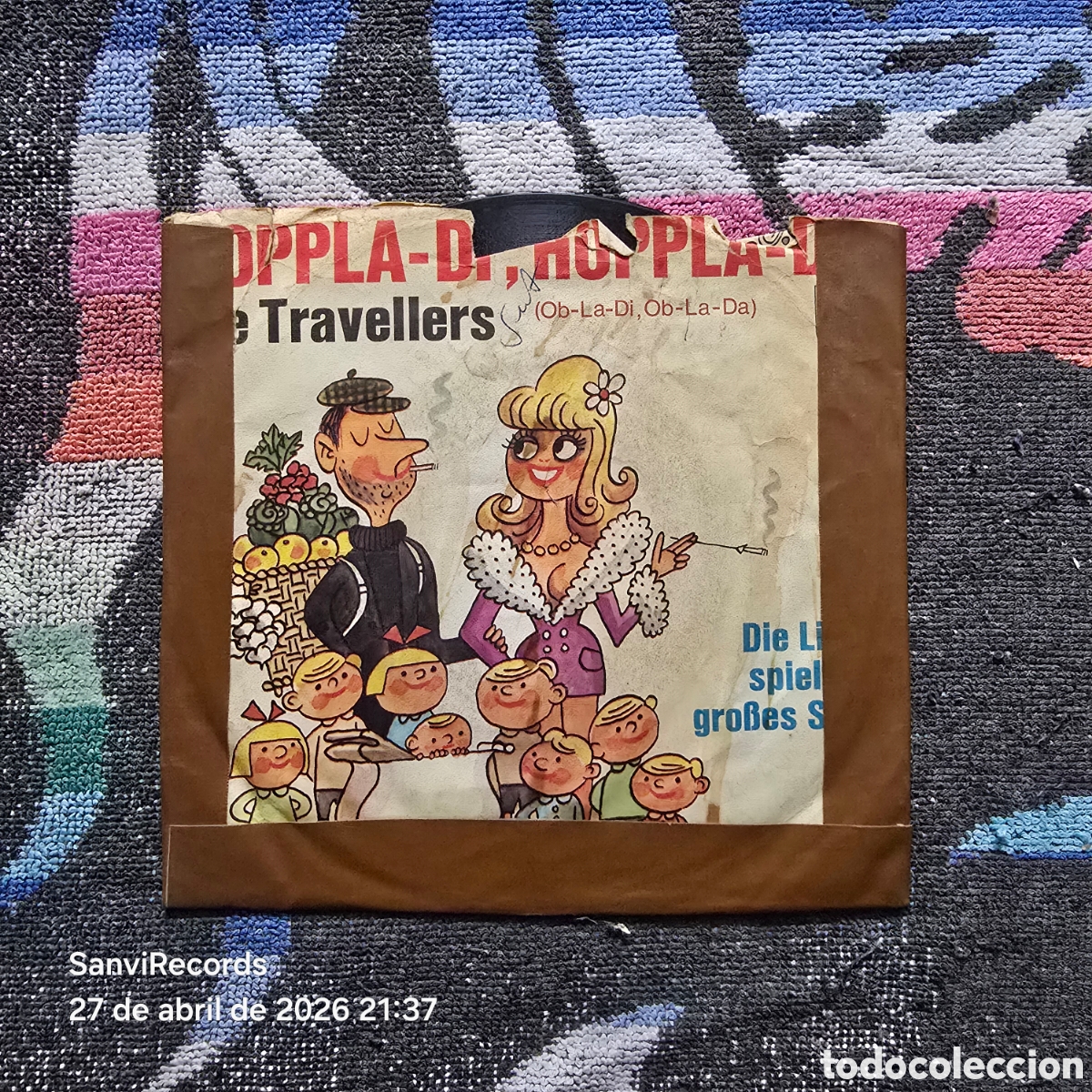 Discos de vinilo: [SINGLE] DIE TRAVELLERS: HOPPLA-DI, HOPPLA-DA - DIE LIEBE SPIELT IHR GROẞES SPIEL (PHILIPS) (1969)