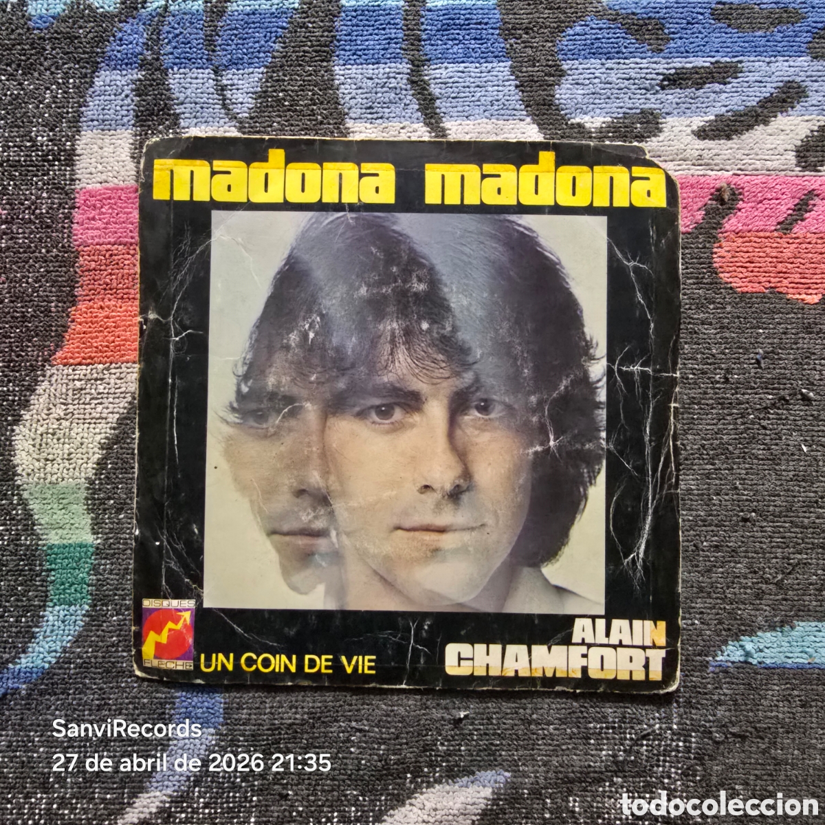 Discos de vinilo: [SINGLE] ALAIN CHAMFORT: MADONA, MADONA - UN COIN DE VIE (DISQUES FL&Egrave;CHE) (1975)