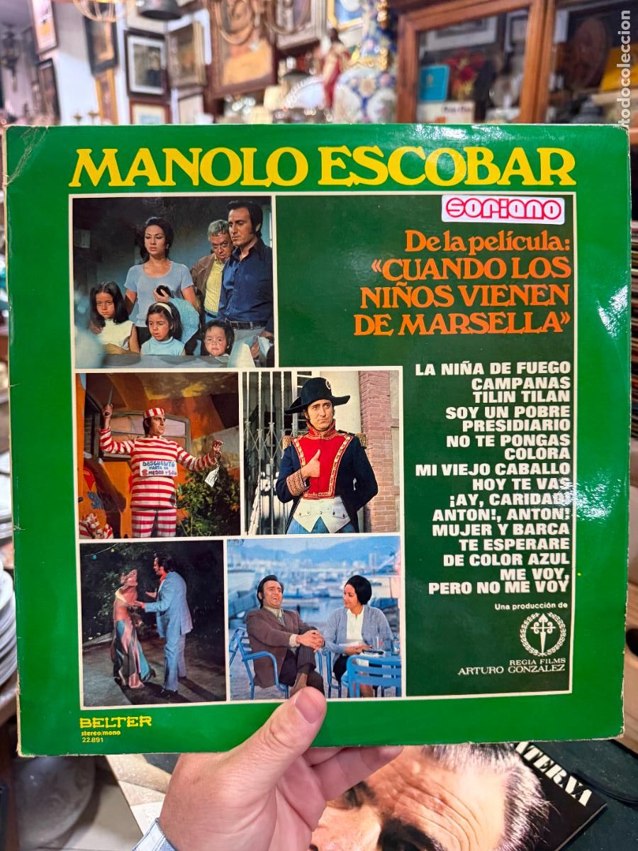 Discos de vinilo: LP MANOLO ESCOBAR - PELICULA CUANDO LOS NI&Ntilde;OS VIENEN SE MARSELLA