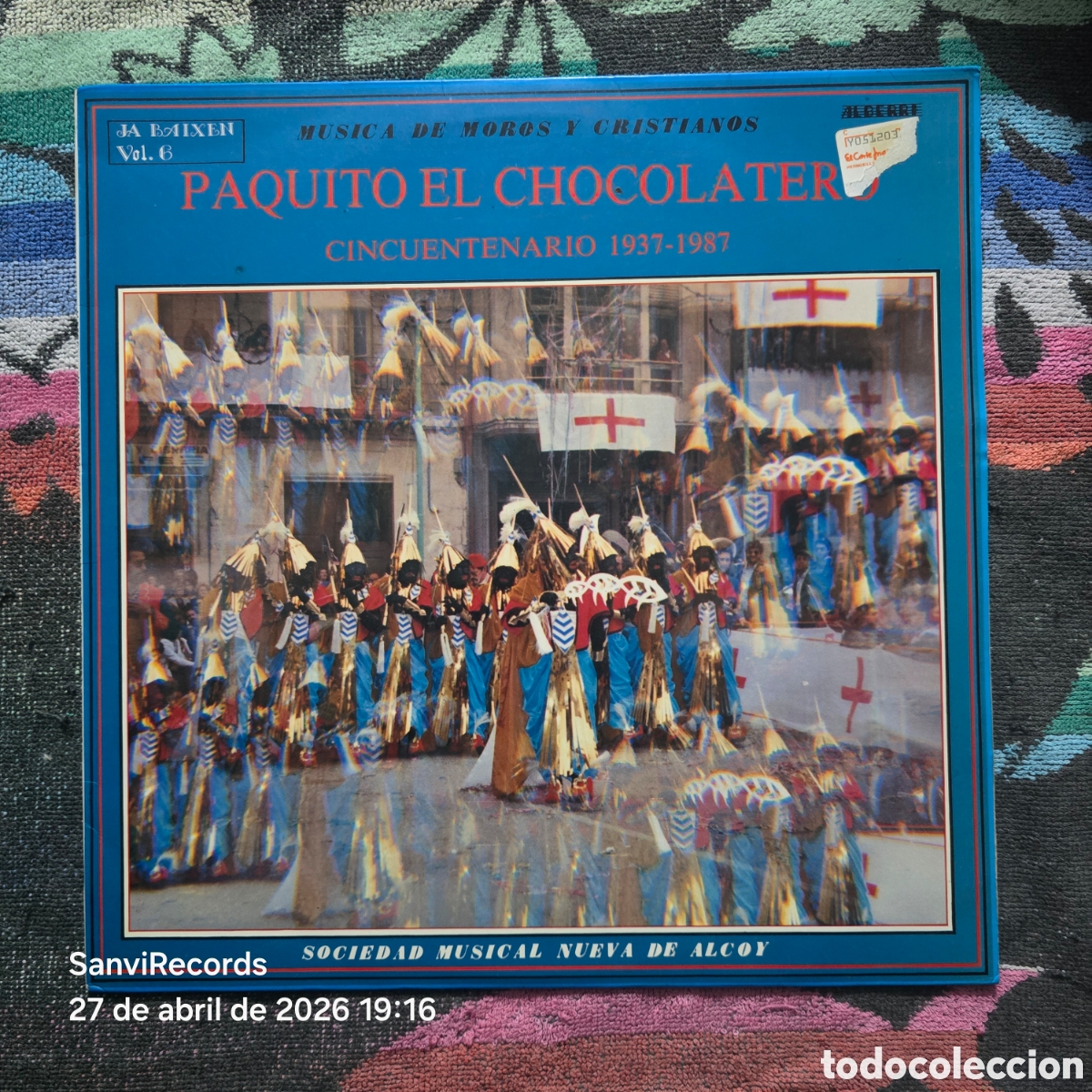 Discos de vinilo: [LP] SOCIEDAD MUSICAL NUEVA DE ALCOY: PAQUITO EL CHOCOLATERO, CINCUENTENARIO (ALBERRI) (1987)