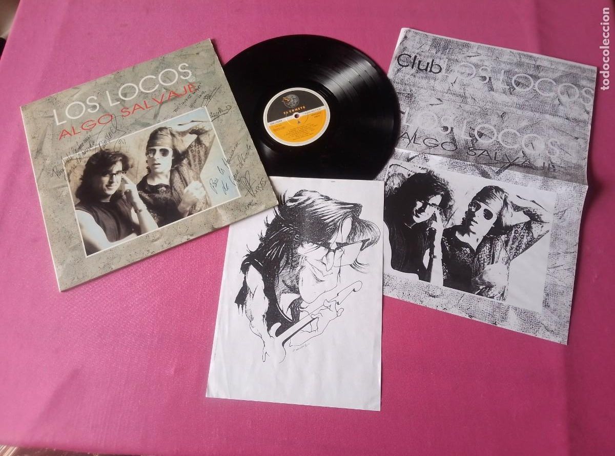 Discos de vinilo: LOS LOCOS ALGO SALVAJE FIRMADO CON POSTER 1991 LP L31 3