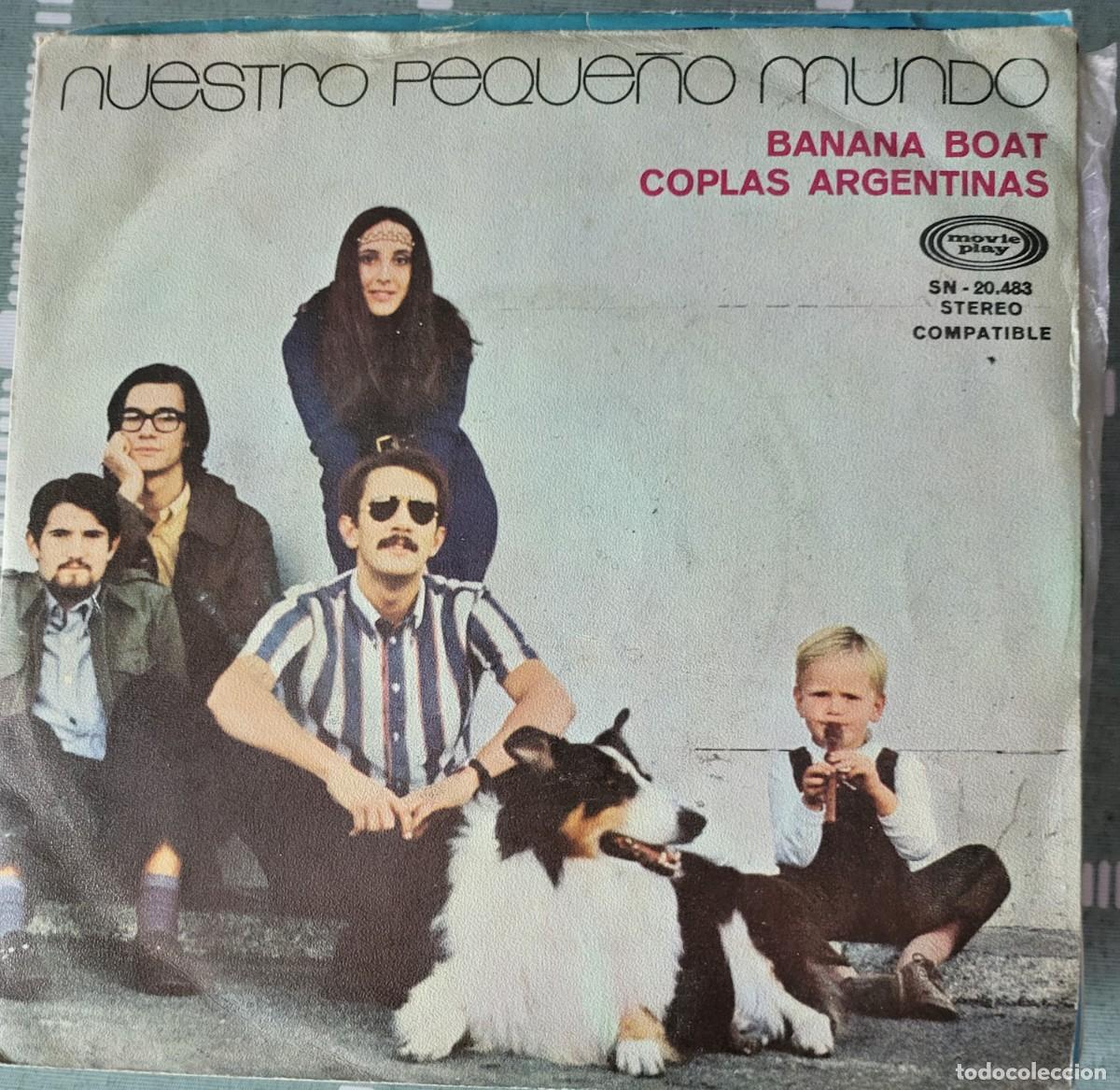 Discos de vinilo: Nuestro peque&ntilde;o mundo single sello Movieplay editado en Espa&ntilde;a a&ntilde;o 1970...