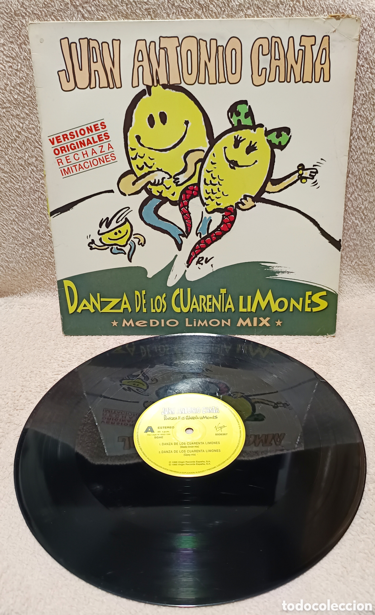 Discos de vinilo: Juan Antonio Canta &ndash; Danza de los Cuarenta Limones (Medio Lim&oacute;n Mix) Vinilo 12&rdquo; 45 RPM Virgin 1995 V