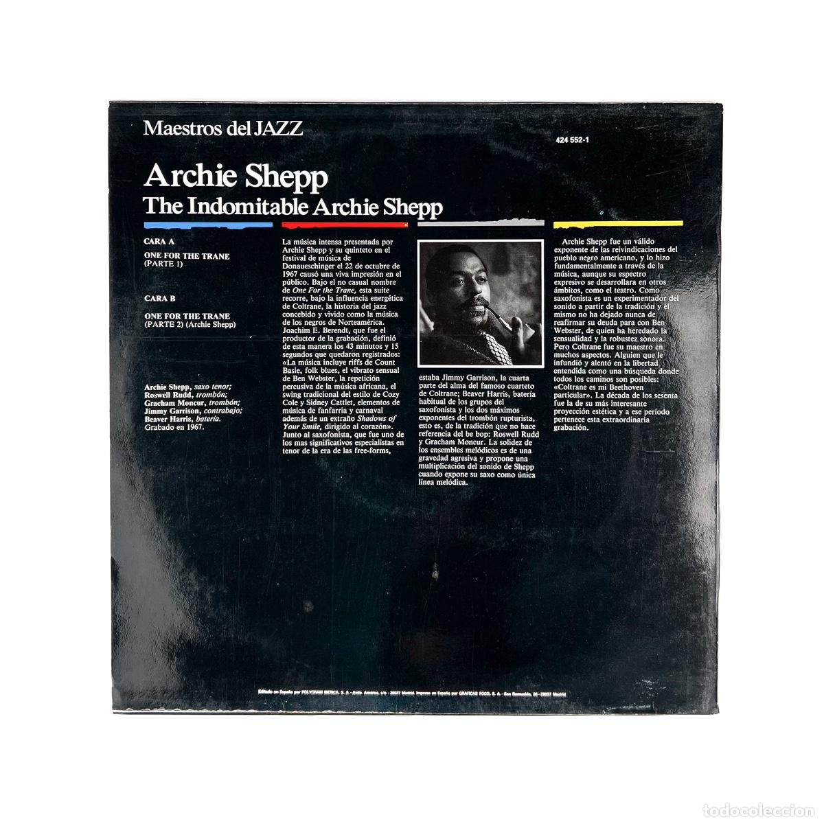 Discos de vinilo: LP. Archie Shepp. The Indomitable Archie Shepp - Foto 2