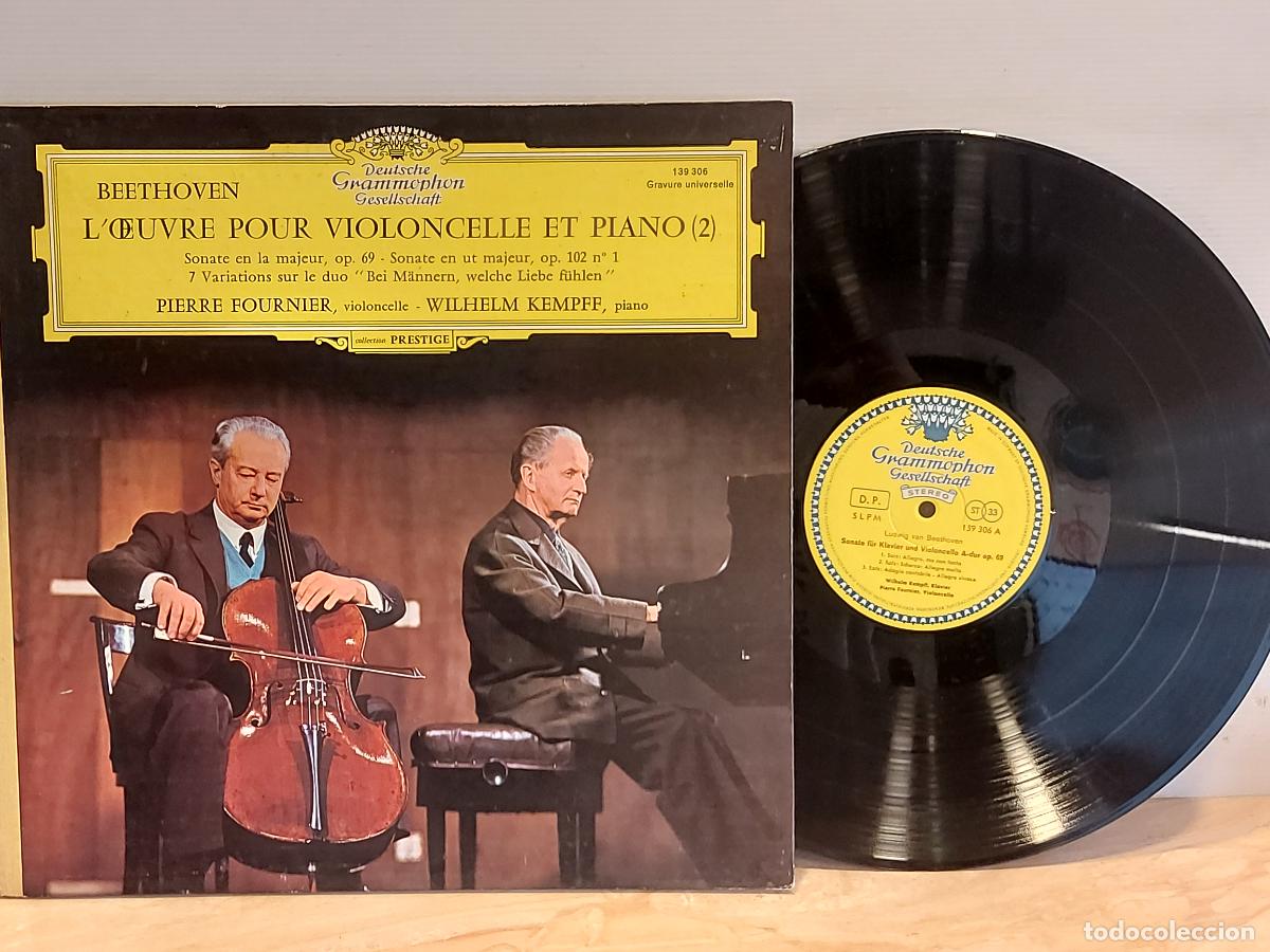 Discos de vinilo: PIERRE FOURNIER-WILHELM KEMPFF / L'&OElig;UVRE POUR VILOLONCELLE ET PIANO / LP GATEFOLD***