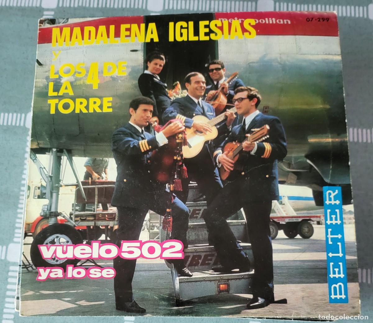 Discos de vinilo: Madalena Iglesias y Los 4 de la Torre single sello Belter editado en Espa&ntilde;a a&ntilde;o 1966...