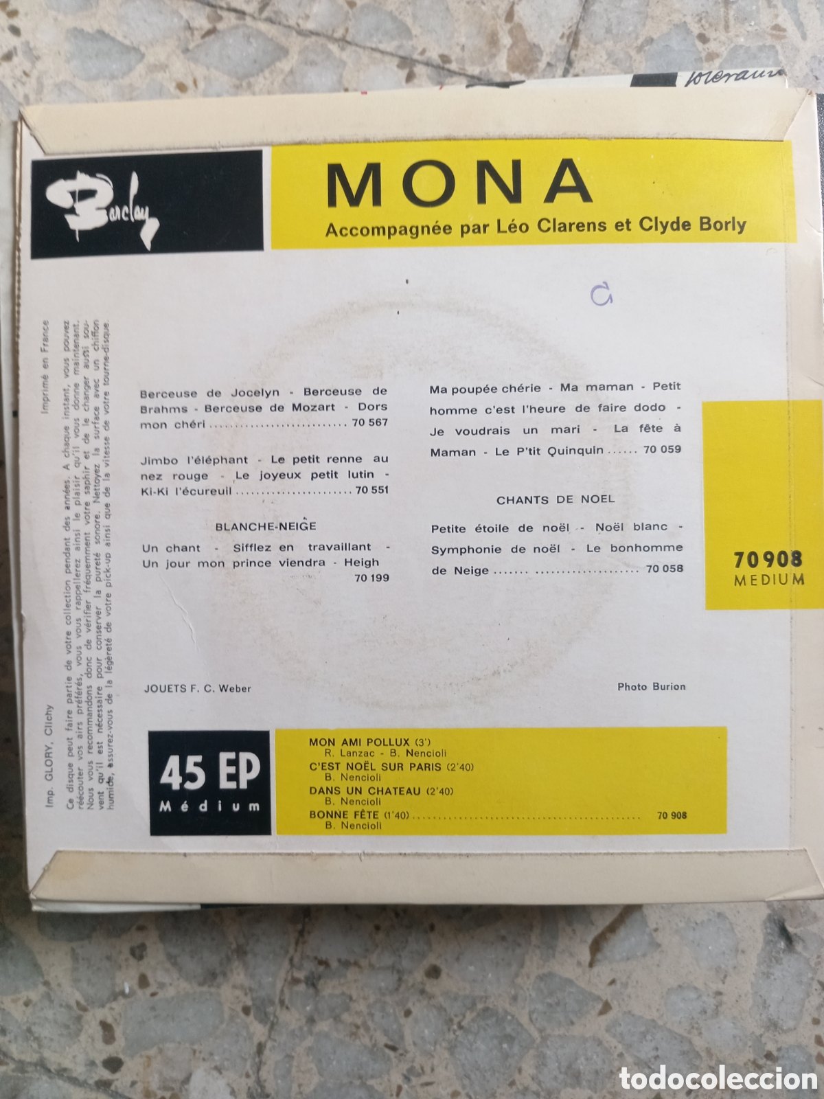 Discos de vinilo: EP MONA MON AMI POLLUX FRANCIA - Foto 2
