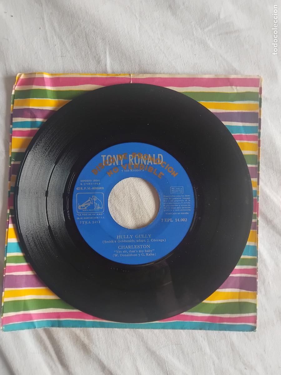 Discos de vinilo: TONY RONALD DISCO PROMOCIONAL HULLY GULLY + 3. EP LA VOZ DE SU AMO 1963.