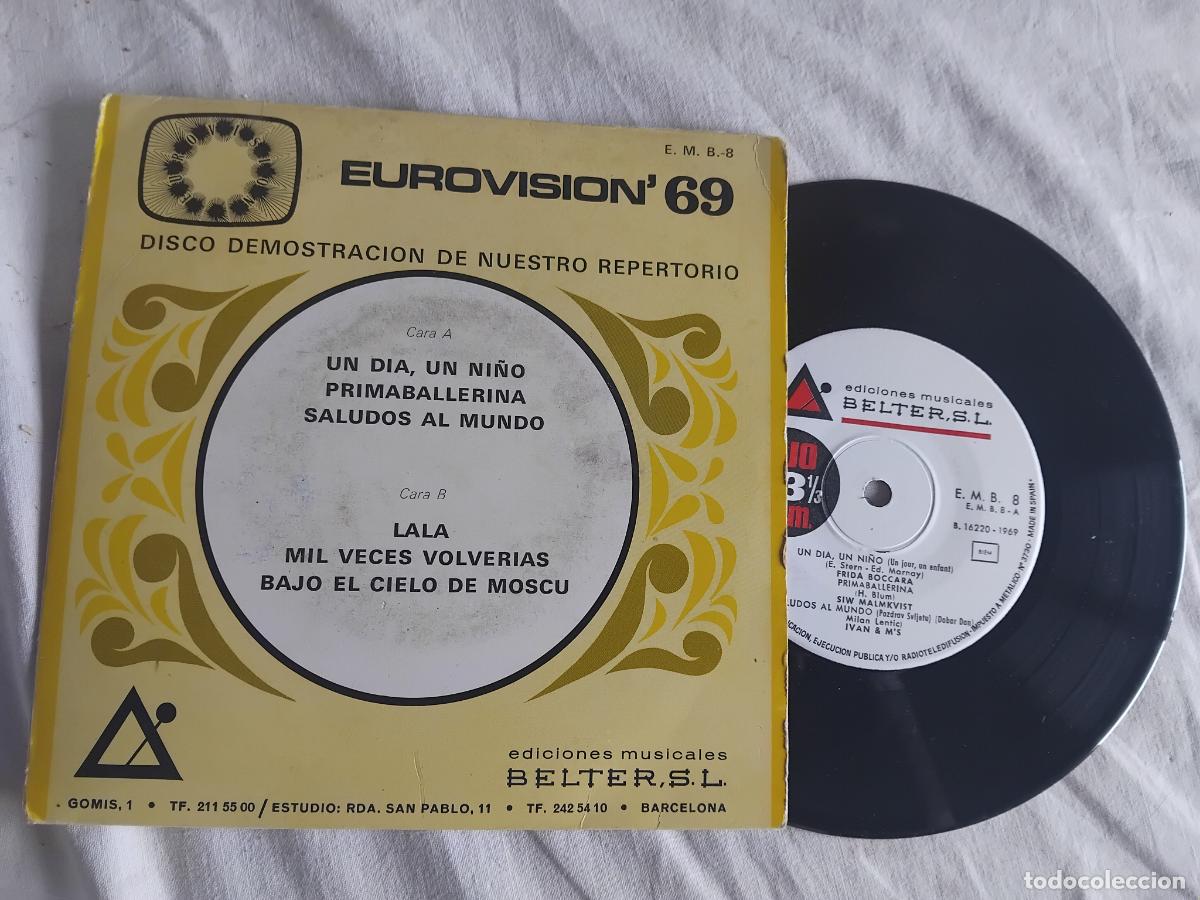 Discos de vinilo: DISCO PROMOCIONAL ESPECIAL EUROVISION 69. EP BELTER MICHEL, MADALENA IGLESIAS, FRIDA BOCARA