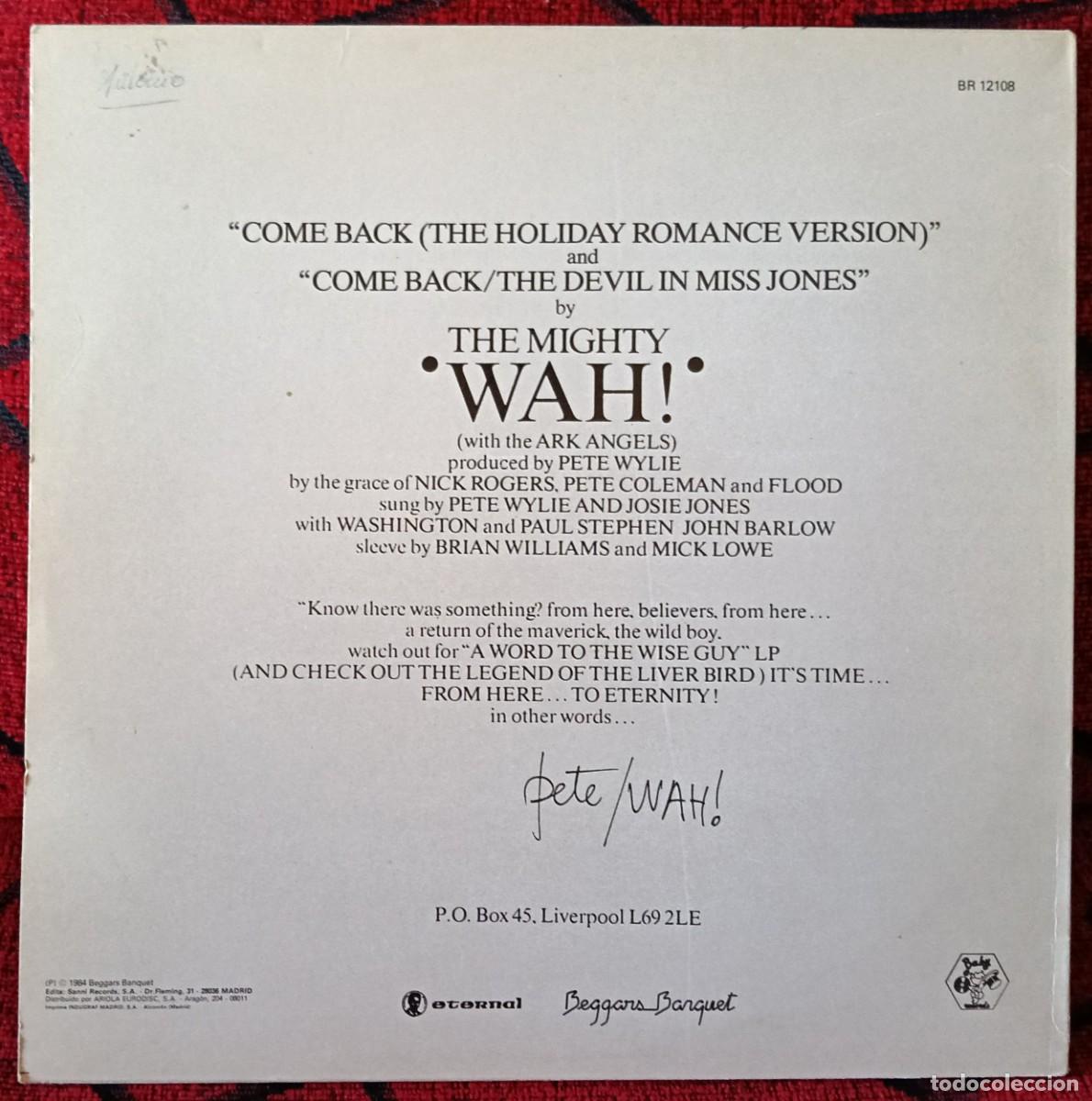 Discos de vinilo: THE MIGHTY WAH! ** Come Back ** MAXI SINGLE VINILO 1984 - Foto 2