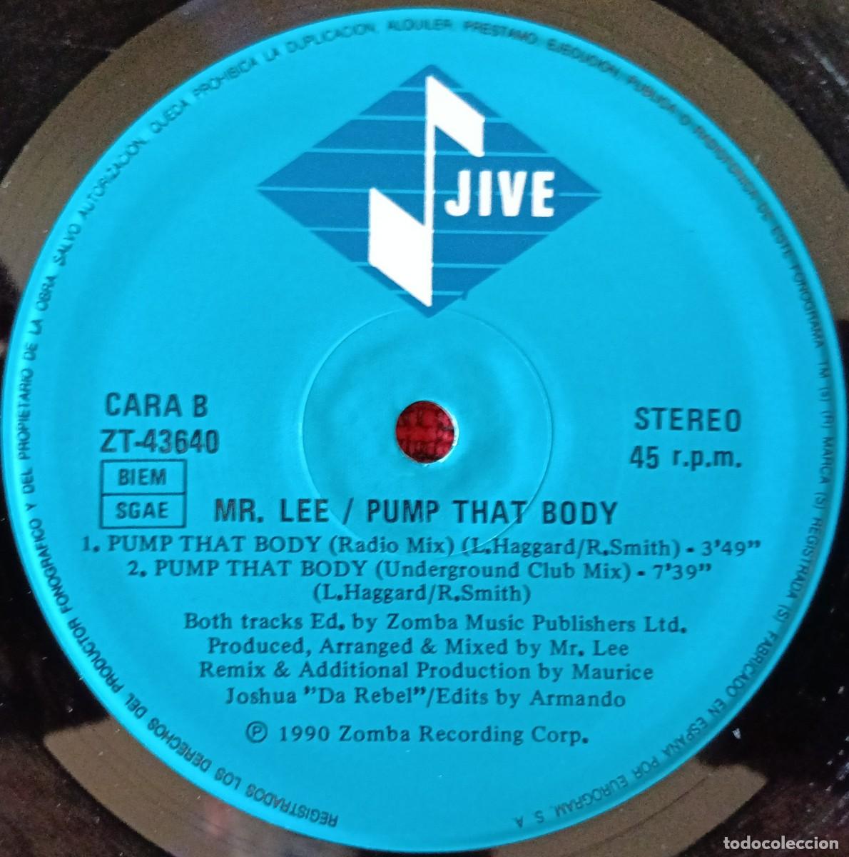 Discos de vinilo: MR. LEE ** Pump That Body ** MAXI SINGLE VINILO 1990 - Foto 4