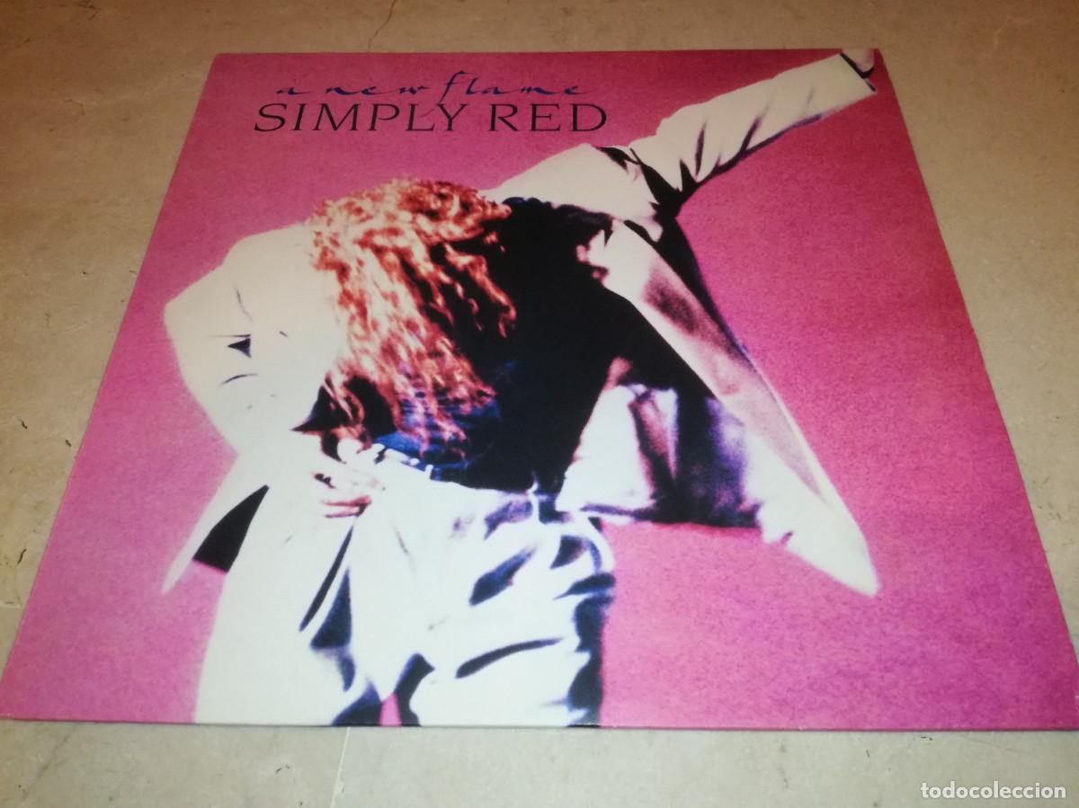 Discos de vinilo: SIMPLY RED-A NEW FLAME-CONTIENE ENCARTE-ORIGINAL 1989