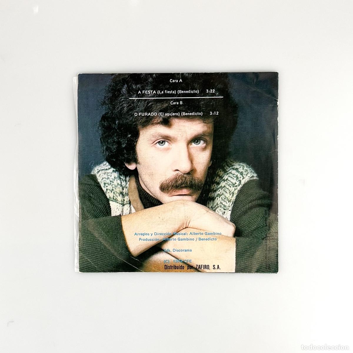 Discos de vinilo: SINGLE. Benedicto. A Festa / O Furado - Foto 2
