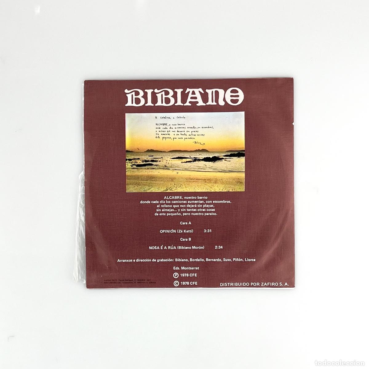 Discos de vinilo: SINGLE. Bibiano. Opini&oacute;n / Nosa &Eacute; A R&uacute;a - Foto 2