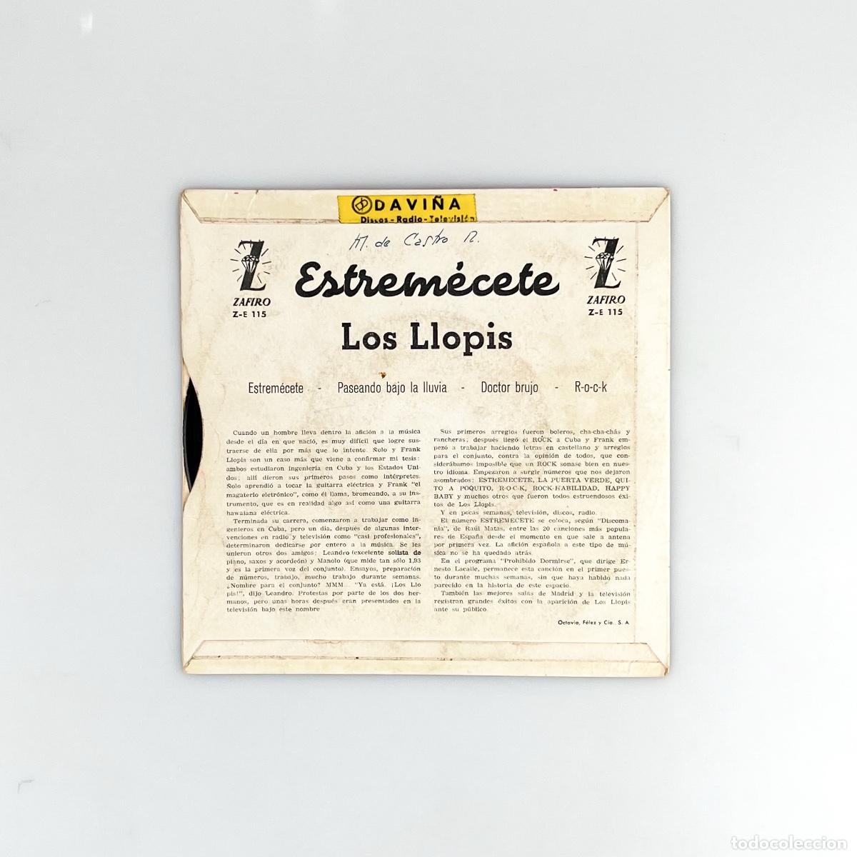 Discos de vinilo: SINGLE. Los Llopis. Estrem&eacute;cete - Foto 2