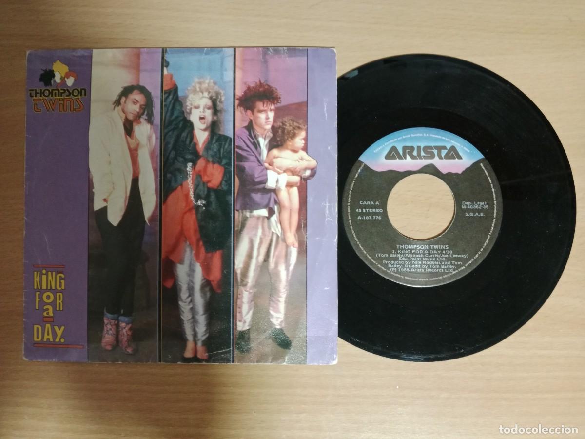 Discos de vinilo: KING FOR A DAY, ROLLUNDER - THOMPSON TWINS - SINGLE 45 RPM - ARISTA - A&Ntilde;O 1985.