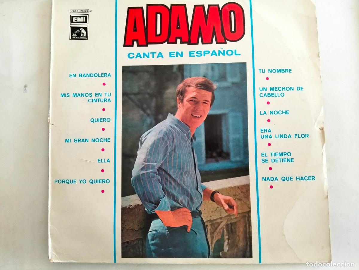 Discos de vinilo: ADAMO CANTA EN ESPA&Ntilde;OL, DISCO LP, EDITADO EMI, A&Ntilde;O 1966