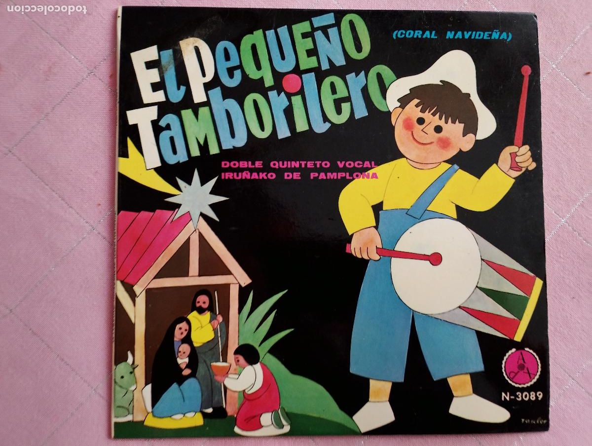 Discos de vinilo: el peque&ntilde;o tamborilero doble quinteto vocal iru&ntilde;ako de pamplona,discoteca pax, 3089