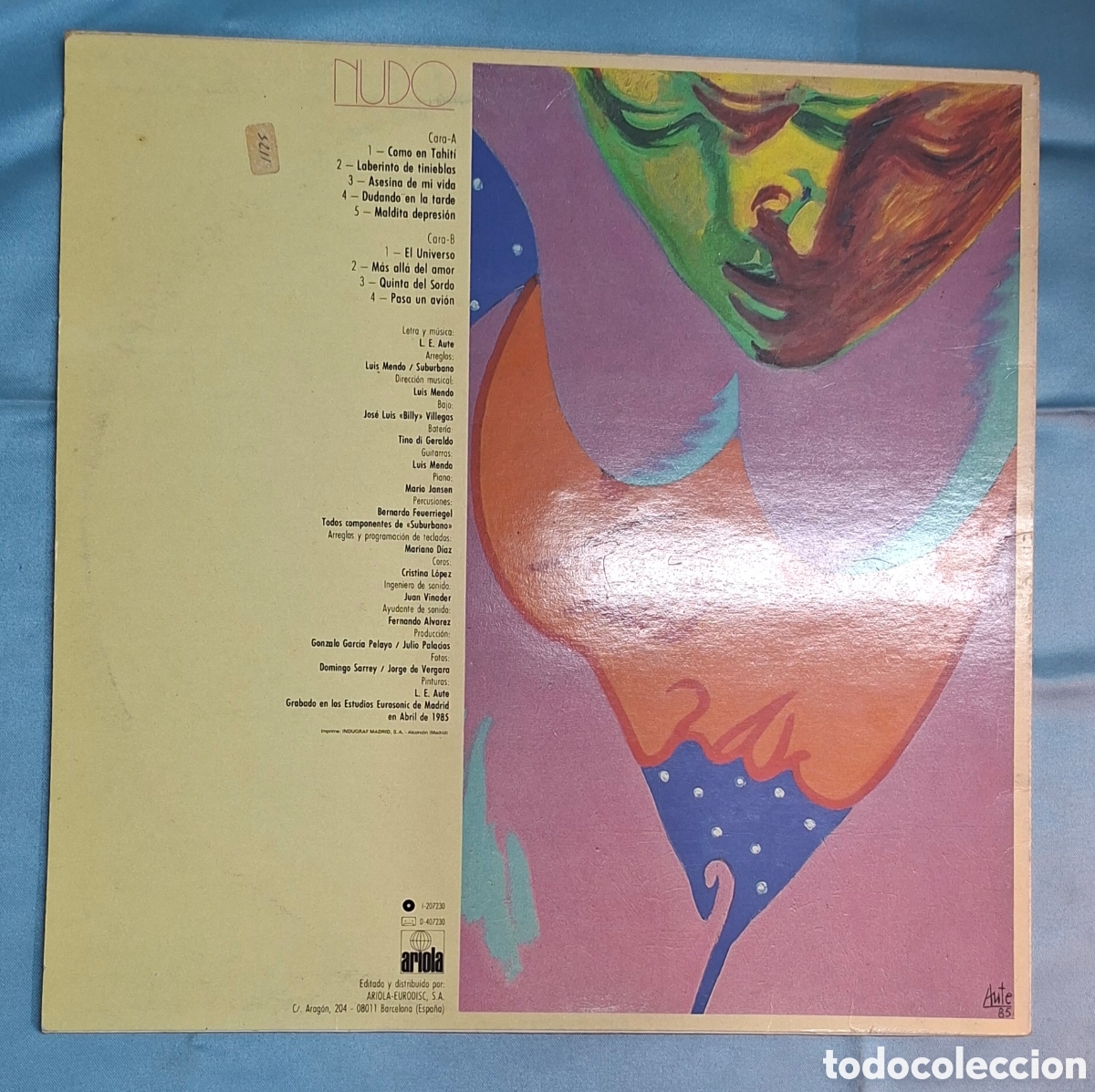 Discos de vinilo: Vinilo Nudo Luis Eduardo Aute - Foto 2