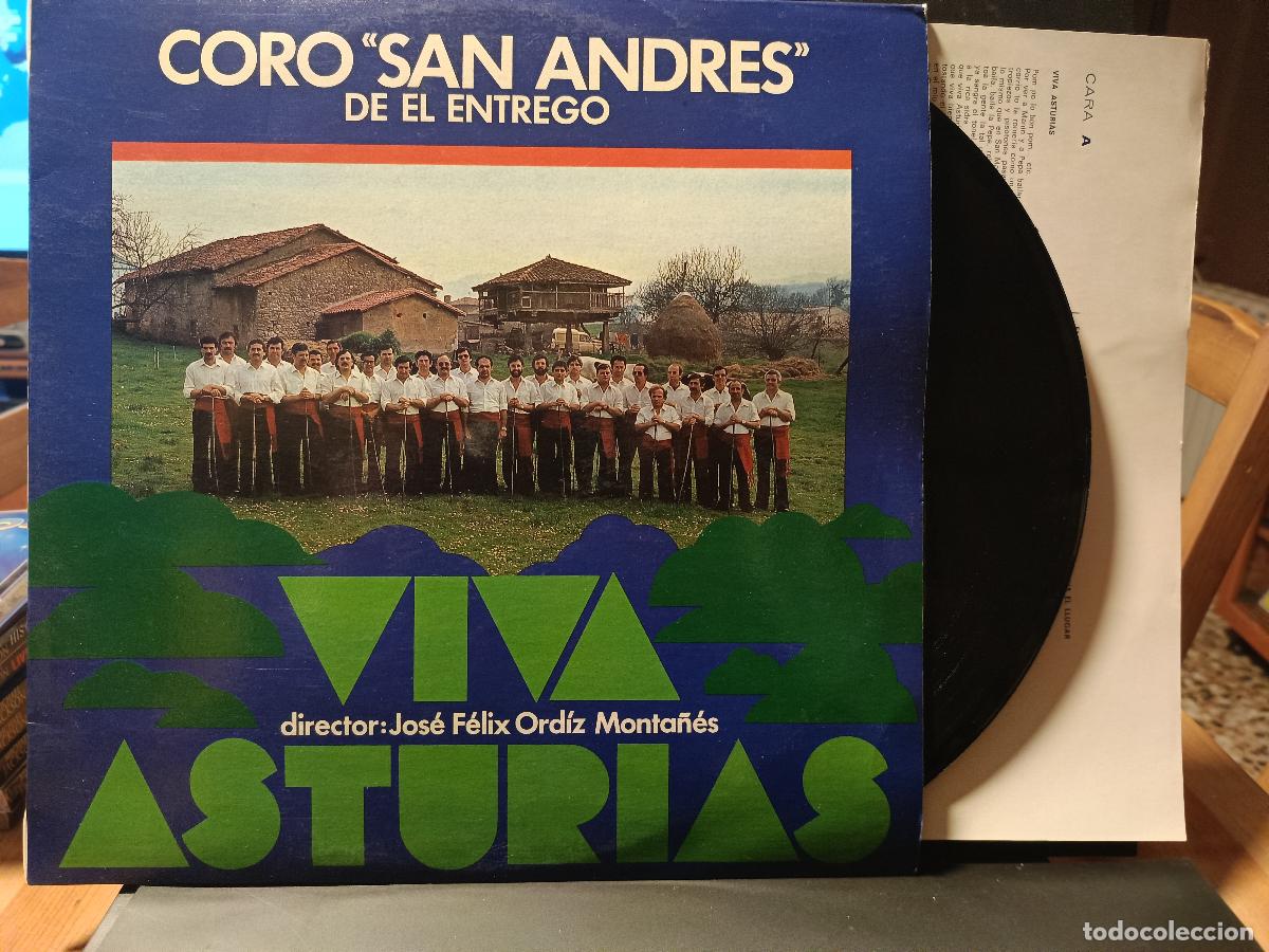 Discos de vinilo: LP SFA 1982 CORO SAN ANDR&Eacute;S DE EL ENTREGO ASTURIAS CON HOJA LETRAS PEPETO