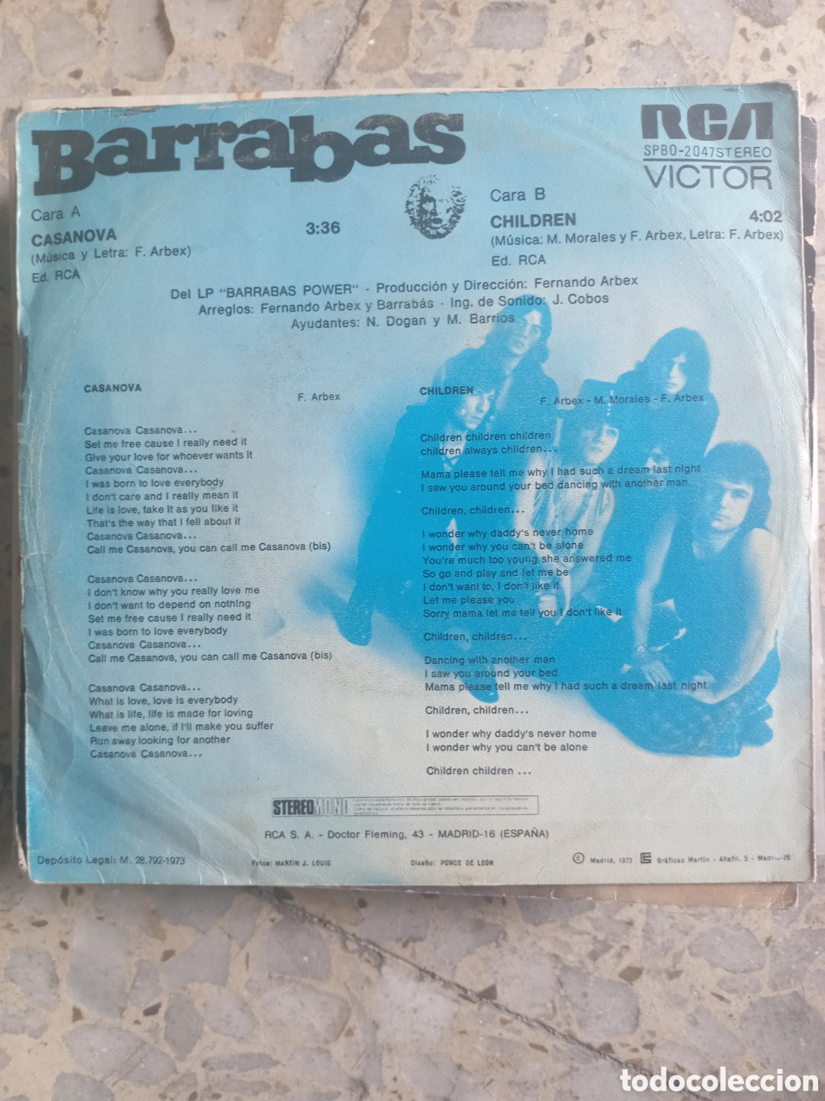 Discos de vinilo: SGL BARRABAS CASANOVA 1973 - Foto 2