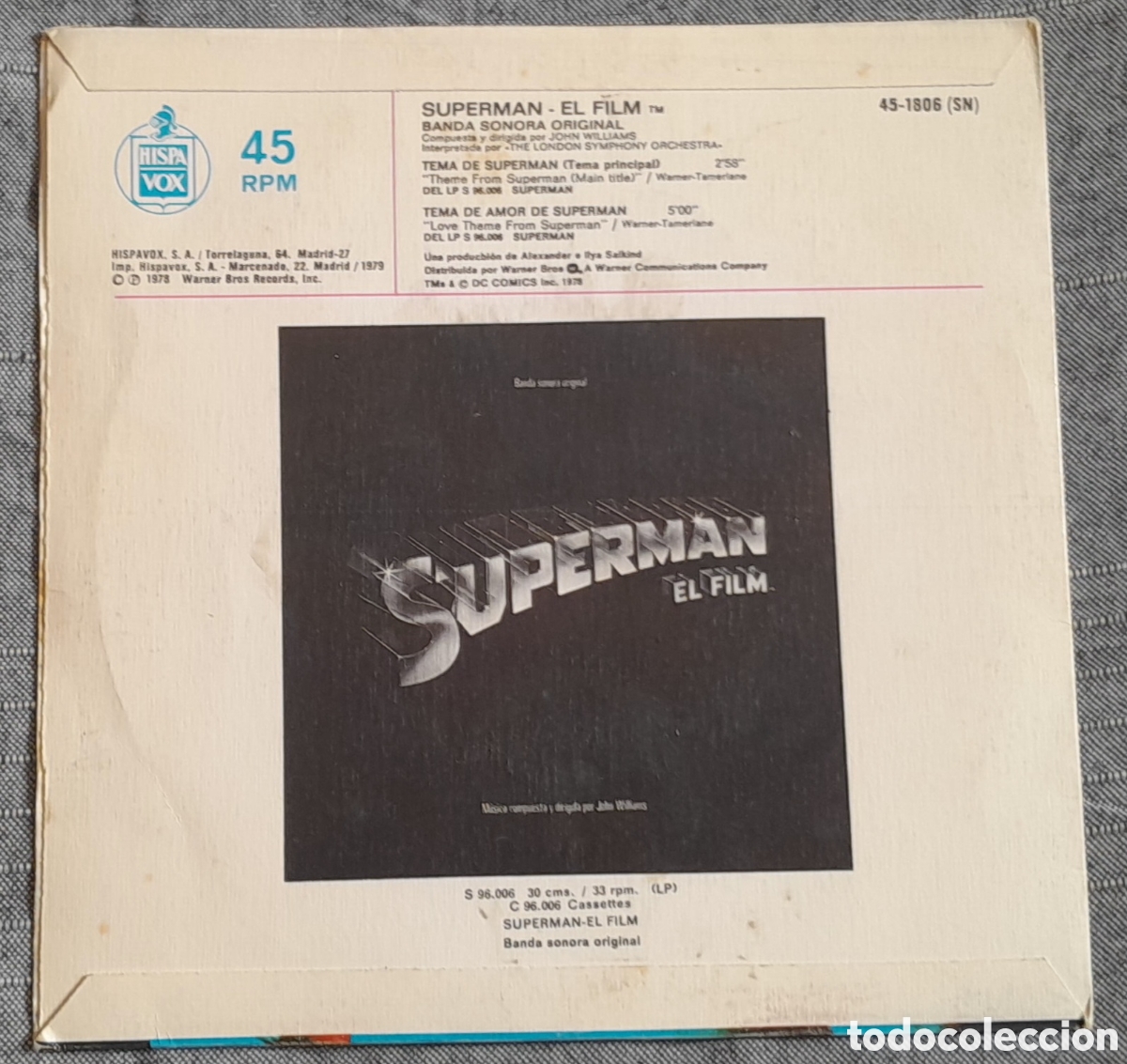 Discos de vinilo: SUPERMAN EL FILM - HISPAVOX 1978 - Foto 2