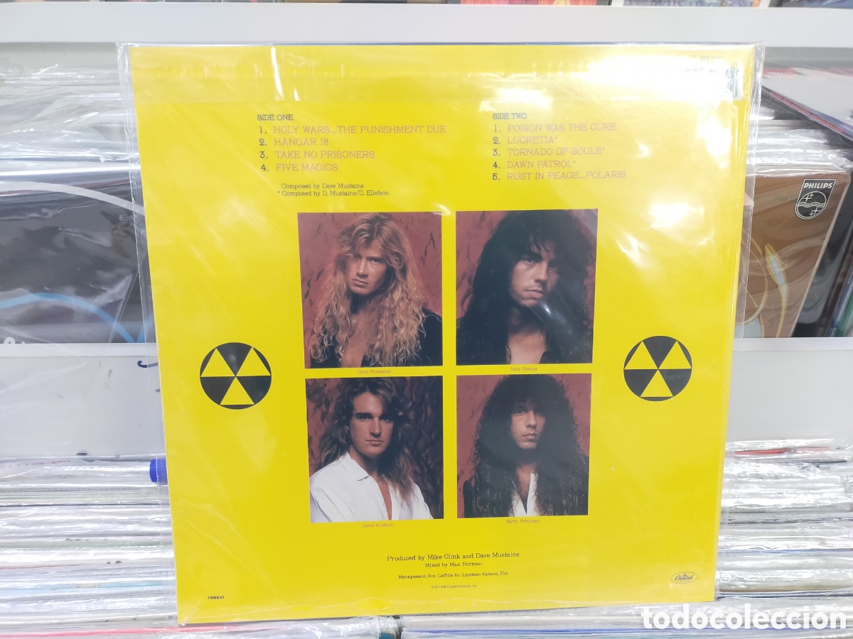 Discos de vinilo: Megadeth LP rust in peace precintado vinilo azul - Foto 2