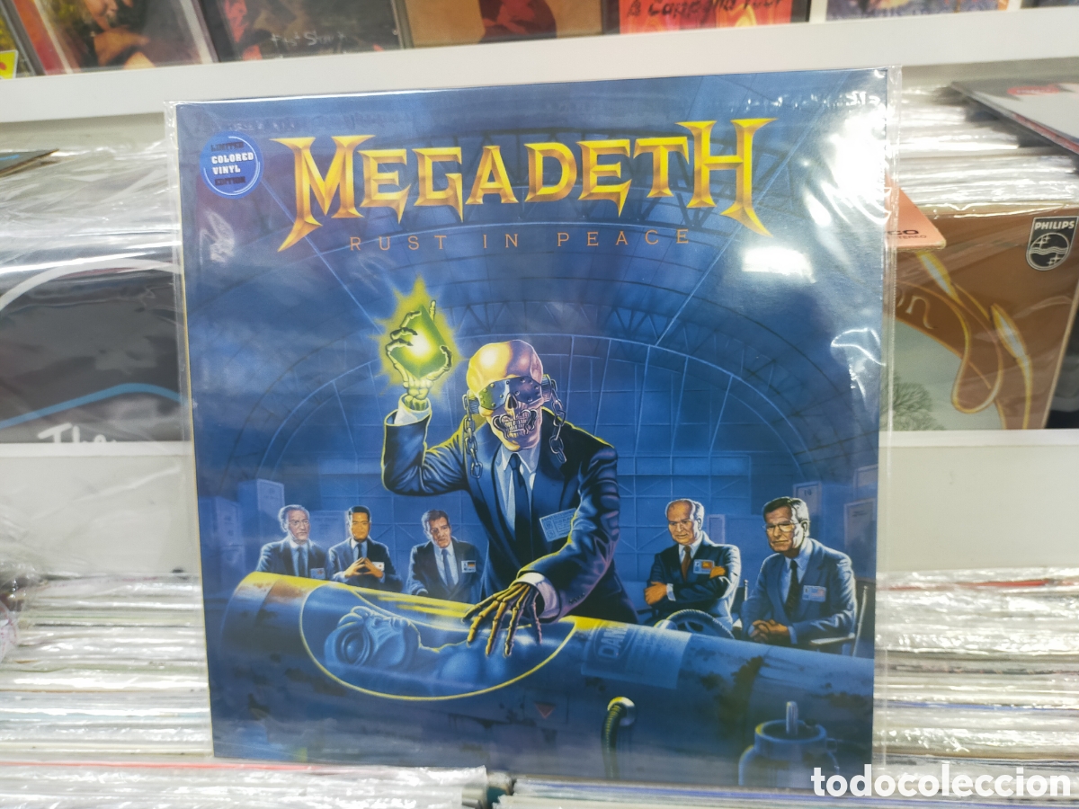 Discos de vinilo: Megadeth LP rust in peace precintado vinilo azul